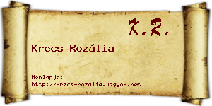 Krecs Rozália névjegykártya